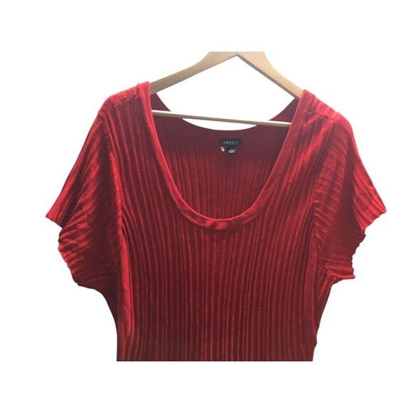 Torrid Sweater Dress Women's Size 4X Red Short Sleeve - Picture 3 of 7